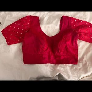 Hot pink saree blouse